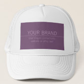 Uw merk of bedrijfsnaam Modern Paarse Mauve Trucker Pet (Voorkant)
