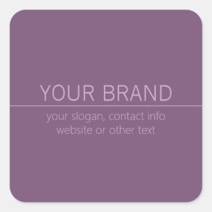 Uw merk of bedrijfsnaam Modern Paarse Mauve Vierkante Sticker