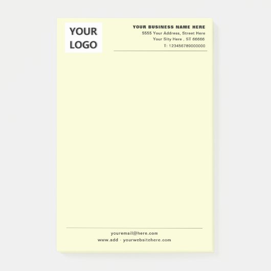 Uw merk Promotionele Bedrijfs Post-it® Notities Notes (Voorkant)