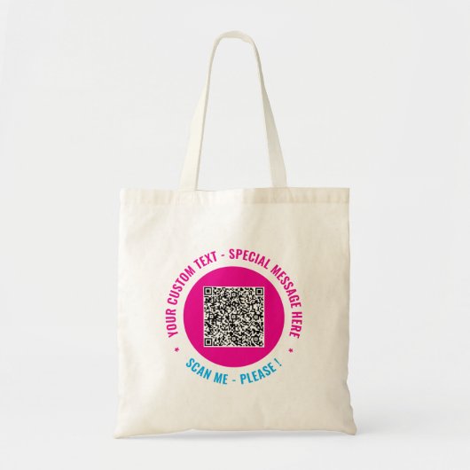 Uw merk promotionele QR-code-tas voorbeeld Tote Bag (Voorkant)