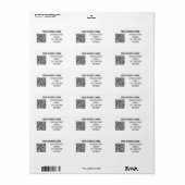 Uw merk QR-code naam adres labels sjabloon (Full Sheet)