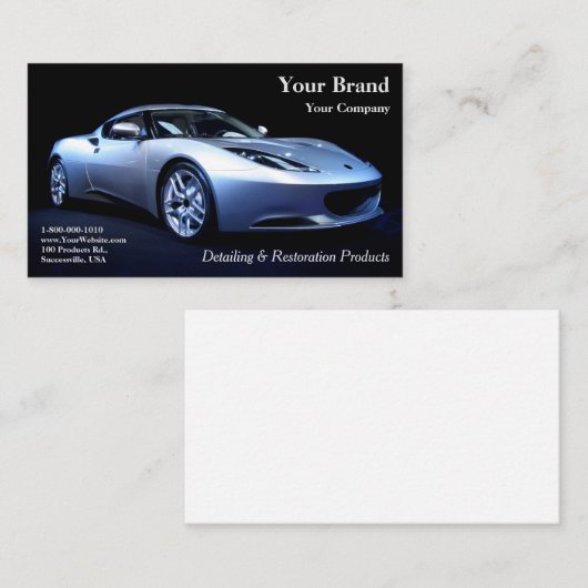 Uw merk Silver Car Visitekaartje (Voorkant / Achterkant)