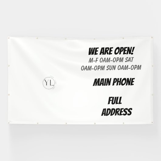 Uw minimale Logo-banner Spandoek (Horizontaal)