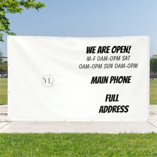 Uw minimale Logo-banner Spandoek (Buitenkant)