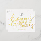 Uw minimalistische bedrijfsdag van het Manuscript  Folie Feestdagen Briefkaart (Voorkant / Achterkant)