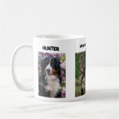 Uw mok met de foto's en jouw tekst van uw huisdier (Links)