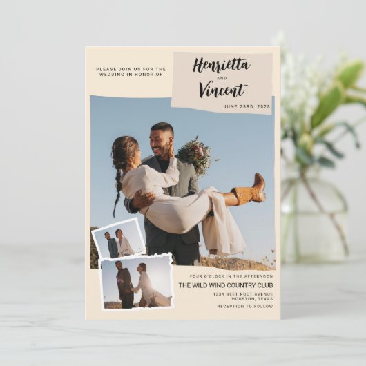 Uw moment, uw ontwerp - gepersonaliseerde bruiloft kaart (Staand voorkant)