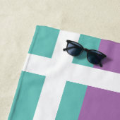 Uw monogram aan Blauwgroen en Paarse grenzen met w Strandlaken (In situ)