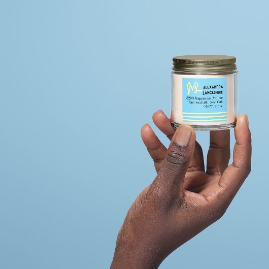 Uw monogram Adresetiketten - veelkleurig Vierkante Sticker