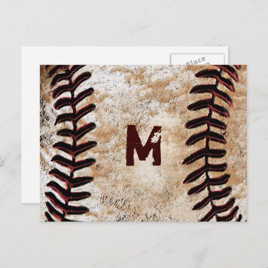 Uw Monogram  Baseball Post Kaarten (Voorkant / Achterkant)