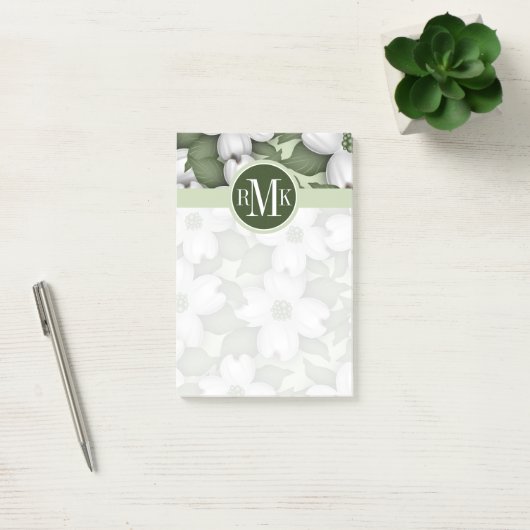 Uw monogram | Dogwood Tree Blossom Post-it® Notes (Kantoor)