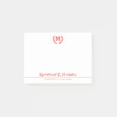 Uw monogram en informatie post-it® notes (Voorkant)