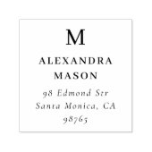 Uw monogram en naam Gepersonaliseerd retouradres Zelfinktende Stempel (Design)