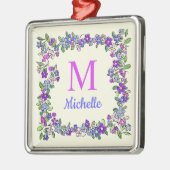 Uw monogram en naam in Bloed Lijst Metalen Ornament (Links)