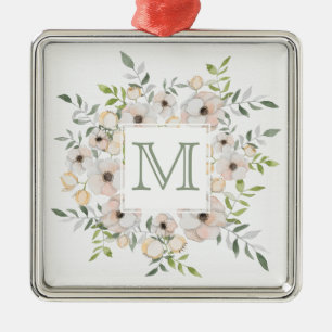 Uw monogram en naam in het ornament van het Bloem