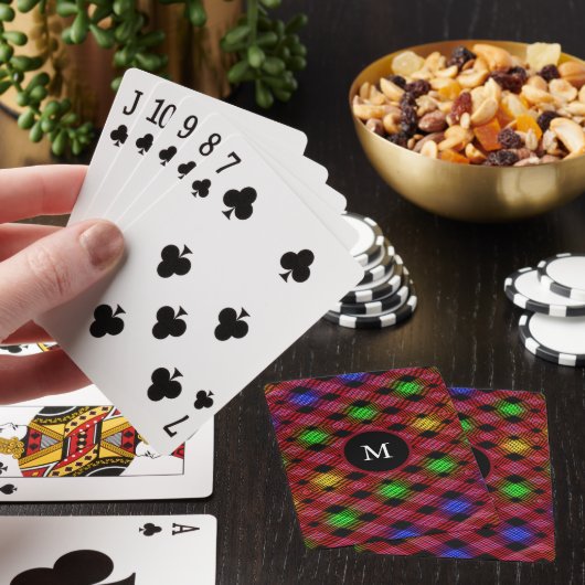 Uw monogram Gingham controleert Multicolored Patro Pokerkaarten (Insitu)
