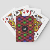 Uw monogram Gingham controleert Multicolored Patro Pokerkaarten (Achterkant)