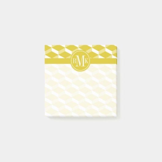 Uw monogram | Golden Geometric Pattern Post-it® Notes (Voorkant)