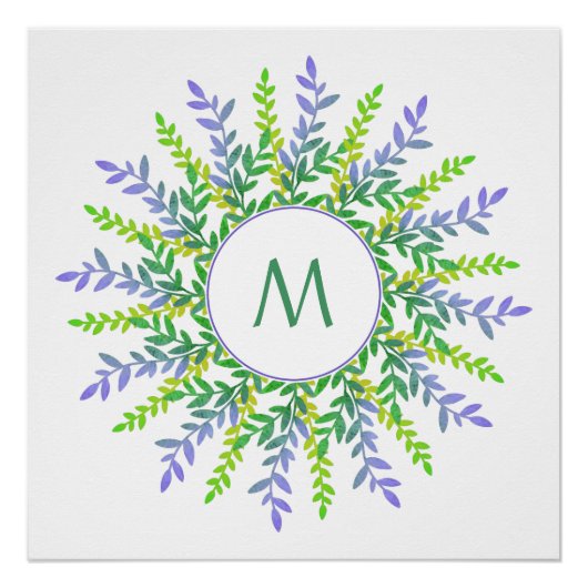 Uw monogram in aangepast poster van het Lijst van (Voorkant)