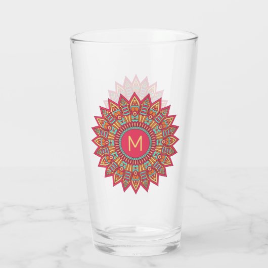 Uw monogram in Boho Lijst glas (Achterkant)