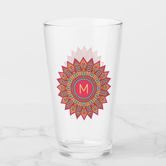 Uw monogram in Boho Lijst glas (Voorkant)