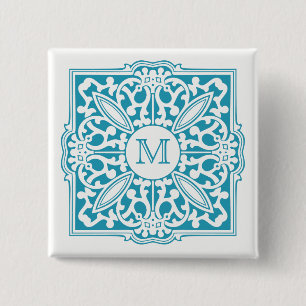 UW MONOGRAM in de decoratieve aangepaste lijst kno Vierkante Button 5,1 Cm