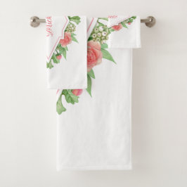 Uw monogram in de handdoekset van het blote Lijst Bad Handdoek