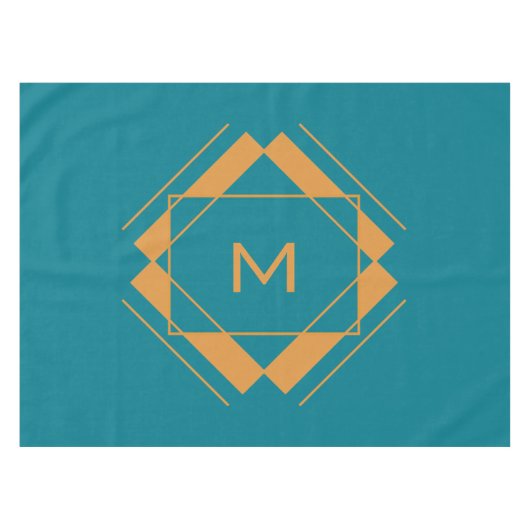 Uw monogram in de tabeldoek van het Geometrische P Tafelkleed (Voorkant (Horizontaal))