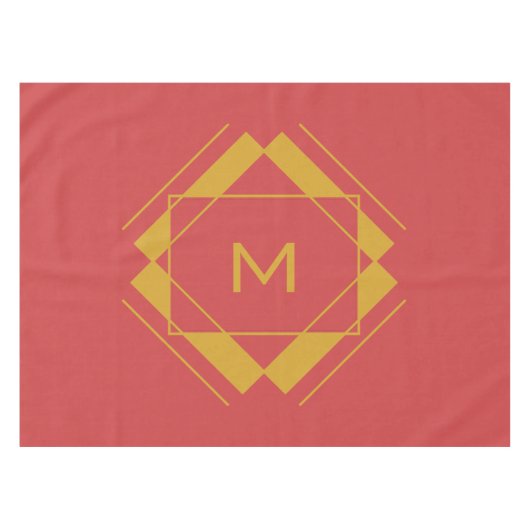 Uw monogram in de tabeldoek van het Geometrische P Tafelkleed (Voorkant (Horizontaal))