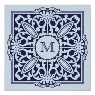 UW MONOGRAM in decoratief lijst aangepast poster