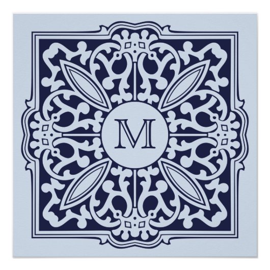 UW MONOGRAM in decoratief lijst aangepast poster (Voorkant)