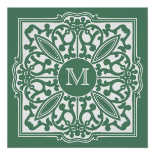 UW MONOGRAM in decoratief lijst aangepast poster