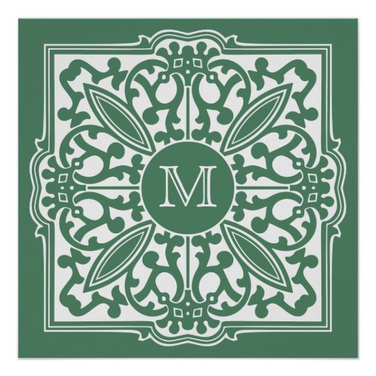 UW MONOGRAM in decoratief lijst aangepast poster (Voorkant)
