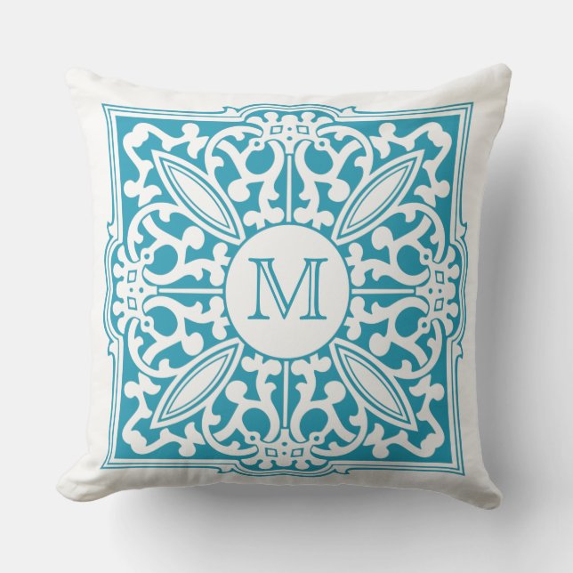 UW MONOGRAM in decoratieve lijst aangepaste kussen (Voorkant)