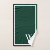 Uw monogram in donkergroen&witte badhanddoekset bad handdoek (Handdoek)