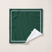 Uw monogram in donkergroen&witte badhanddoekset bad handdoek (Wasdoekje)