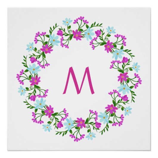 Uw monogram in een Aangepast poster van het Vloeie (Voorkant)