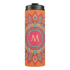 Uw monogram in een aangepaste Boho-Lijst tumbler Thermosbeker