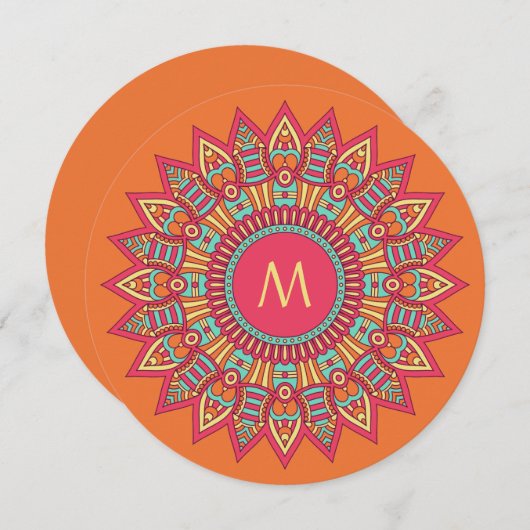 Uw Monogram in een Aangepaste Uitnodigingen van he (Voorkant / Achterkant)