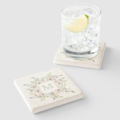 Uw monogram in een Bloem van het Lijst onderzetter (Zijkant)