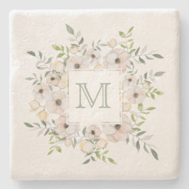 Uw monogram in een Bloem van het Lijst onderzetter