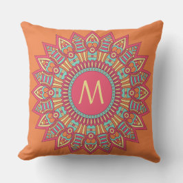 Uw monogram in een Boho Lijst gooit kussen