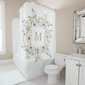 Uw monogram in een douchegordijn met bloem Lijst (In situ)