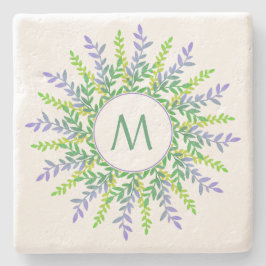 Uw monogram in een leder Lijst onderzetter