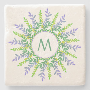 Uw monogram in een leder Lijst onderzetter
