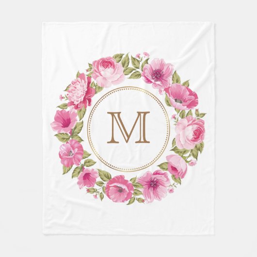 Uw monogram in een ventilatordeken van het Lijst v Fleece Deken (Voorkant)