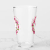 Uw Monogram in Flower Lijst pint glass Glas (Links)