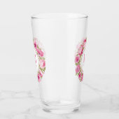 Uw Monogram in Flower Lijst pint glass Glas (Rechts)