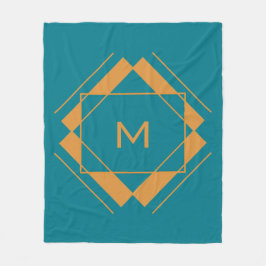 Uw monogram in Geometrische Patroondekens Fleece Deken