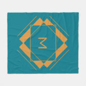 Uw monogram in Geometrische Patroondekens Fleece Deken (Voorkant (Horizontaal))